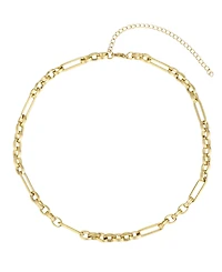 Adornia Tarnish Resistant Gold Mixed Paperclip Chain Necklace