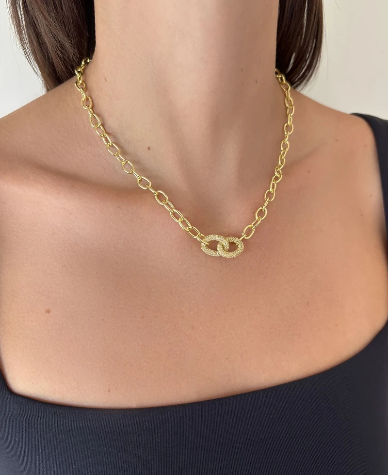 Adornia Gold Cubic Zirconia Links Necklace