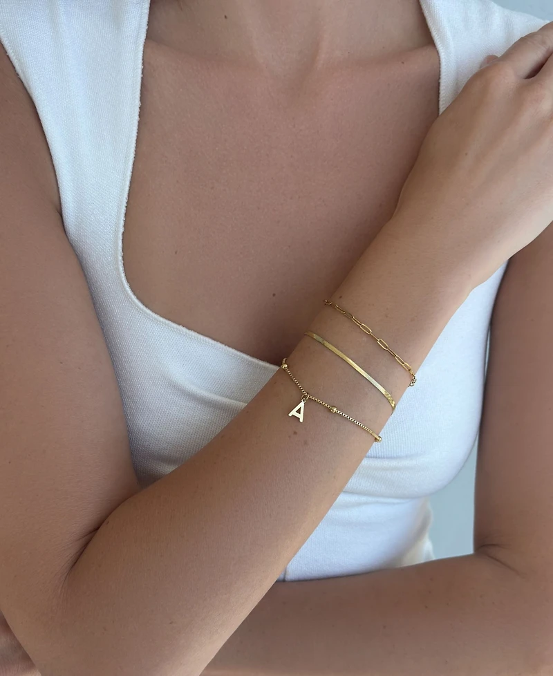 Adornia Tarnish Resistant Gold Set of 3 Chain Bracelets