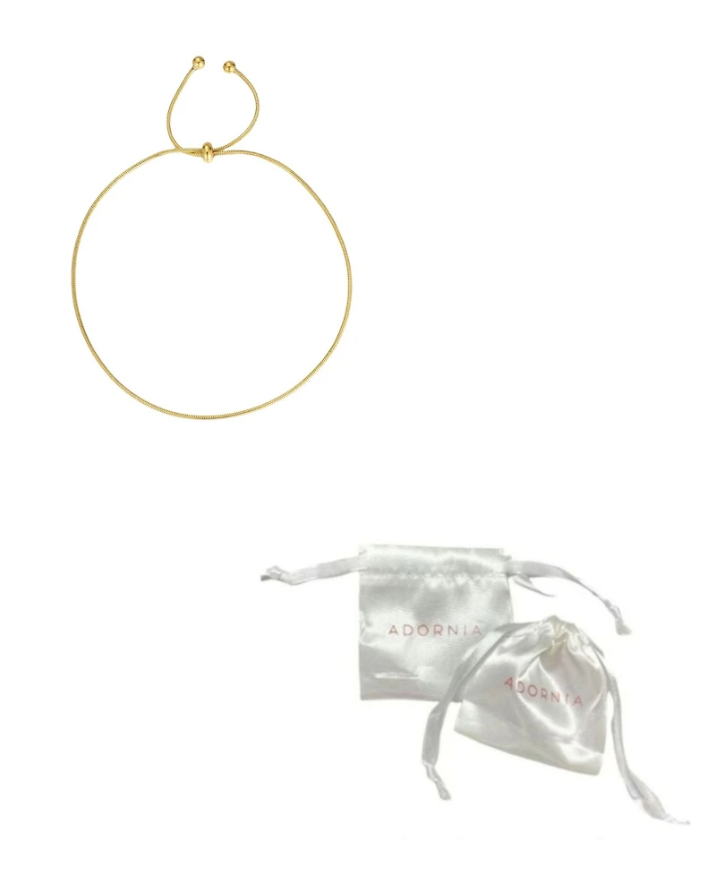 Adornia Tarnish Resistant Gold Bolo Adjustable Chain Anklet