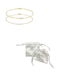 Adornia Tarnish Resistant Gold Set of 2 Chain Anklets