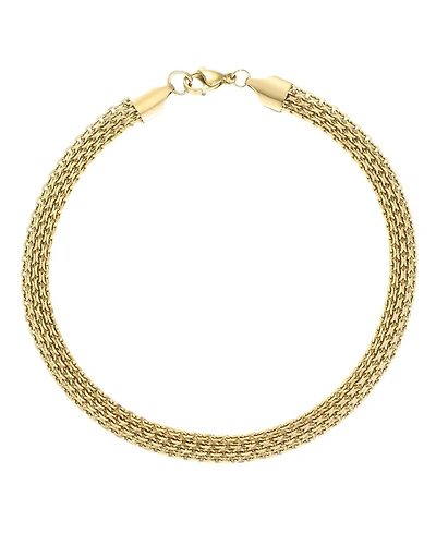 Adornia Tarnish Resistant Gold Grid Chain Anklet