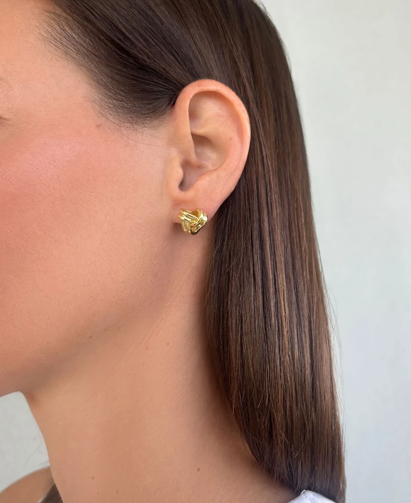 Adornia Gold-Plated Knot Stud Earrings