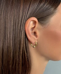 Adornia Gold Cubic Zirconia Knot Invisble Hoop Earrings