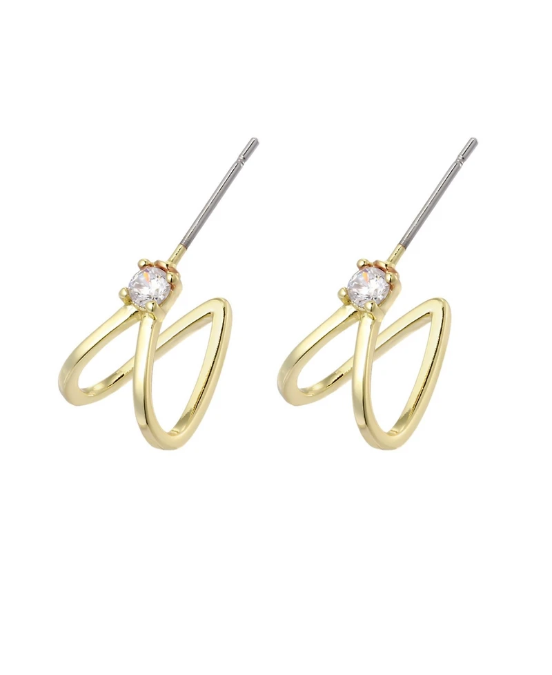 Adornia Gold Cubic Zirconia Wrap Around Huggie Earrings