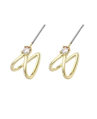 Adornia Gold Cubic Zirconia Wrap Around Huggie Earrings