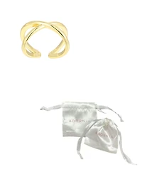 Adornia Gold Criss Cross X Adjustable Toe Ring