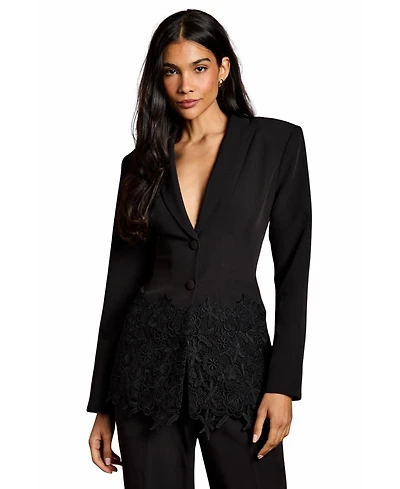 Coast Women's Single Breasted Embroidered Lace Blazer
