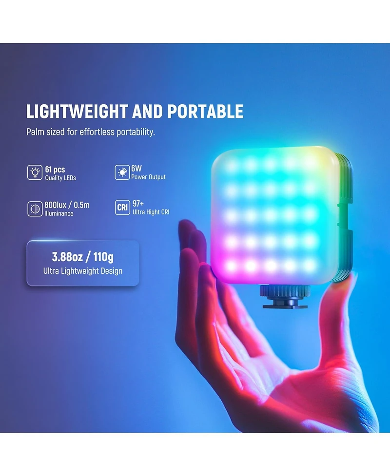 Neewer RGB62 Camera Tripod with 2000mAh, 8500K, CRI97