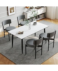 Slickblue Set of 2 Dining Chairs with Curved Backrest and Cushioned Seat