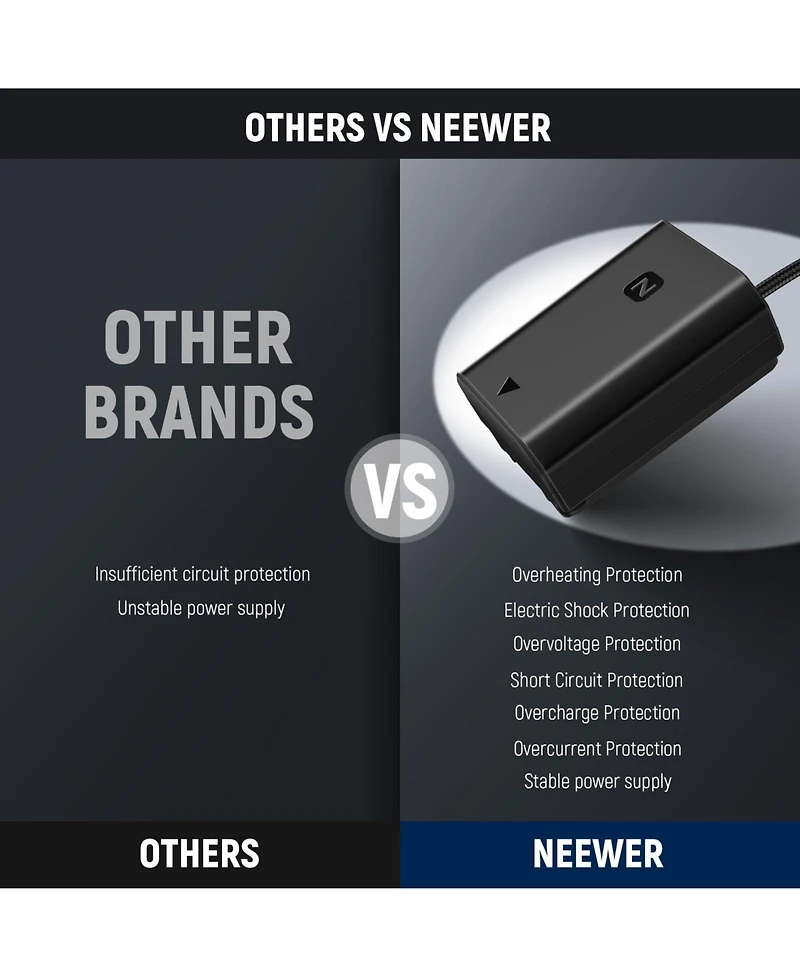 Neewer Np-FZ100 Camera Battery and Charging Accessory with Usb C for select Sony Np-f-series devices