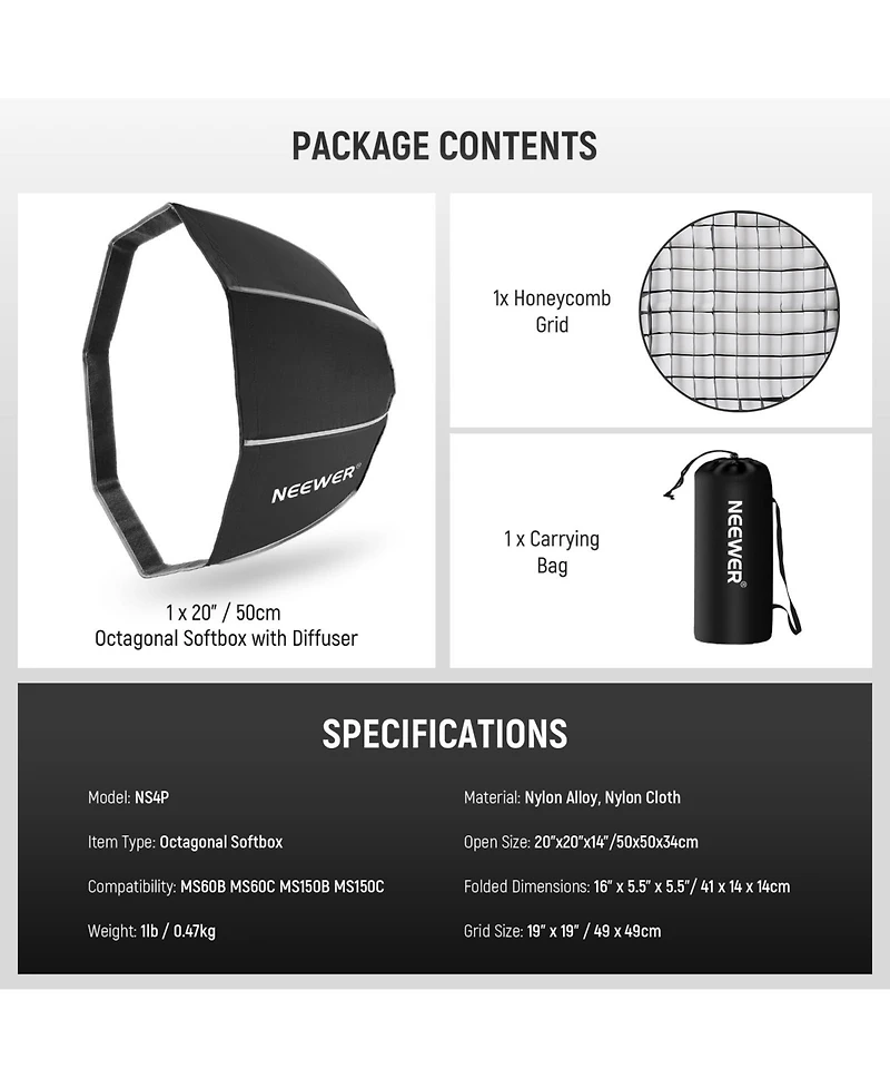 Neewer MS60 Softbox with 50 cm