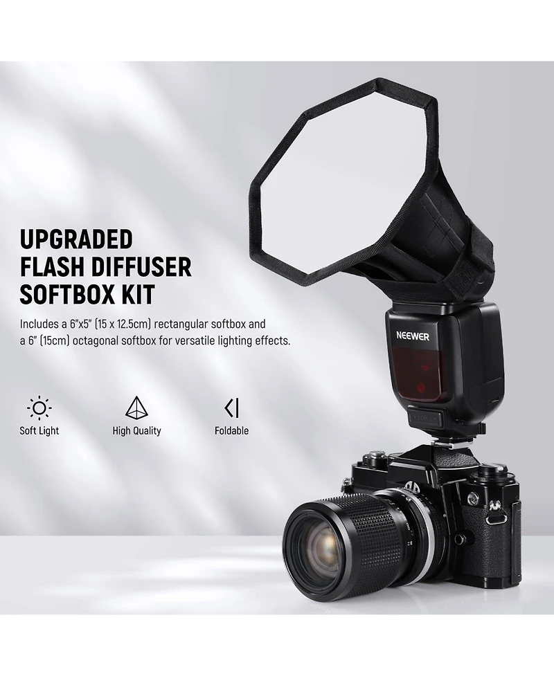 Neewer NS5P Softbox with 15cm, 6" for select Canon, Nikon and Sony cameras