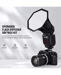 Neewer NS5P Softbox with 15cm, 6" for select Canon, Nikon and Sony cameras