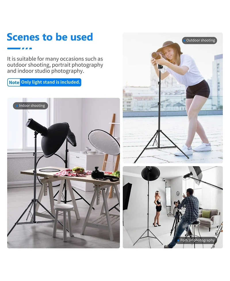 Neewer Photography Light Stand with 6.6feet, 200cm, 17.6lb
