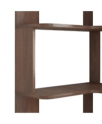 Clihome 6 Tier Freestanding L-Shaped Corner Bookshelf, Wooden Bookcase Display Shelf Open storage rack Organizer