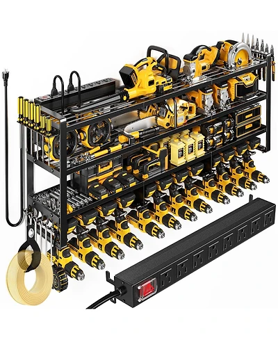 Xdovet Power Tool Organizer Wall Mount Charging Station Garage Storage Rack Drills Holder