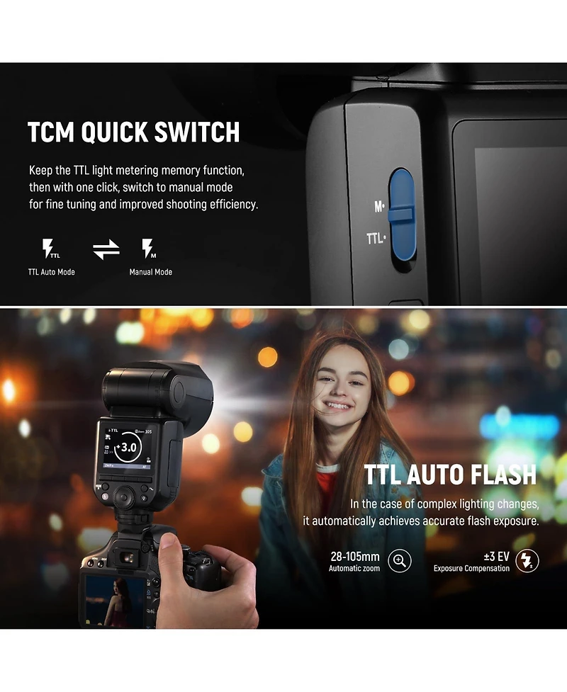 Neewer Z2-n Camera Flash with 3000mAh, Ttl for Nikon Cameras