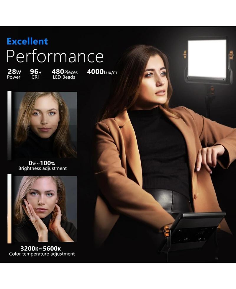 Neewer Led Video Light with 480 Led, 5600K, Cri 96