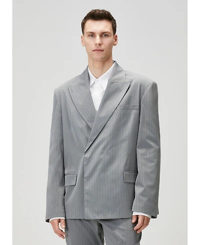 Pcfg Men's Striped Cotton-Blend Woven Tailored Blazer