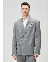 Pcfg Men's Striped Cotton-Blend Woven Tailored Blazer