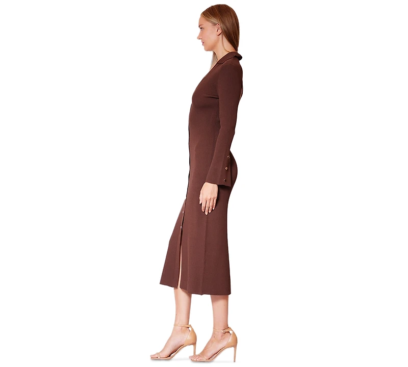 julia jordan Women's V-Neck Button-Front Sweater Dress