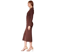julia jordan Women's V-Neck Button-Front Sweater Dress