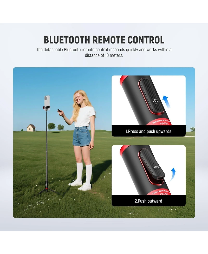 Neewer PA991 Camera Tripod with 57.9 Inch for select iPhone and Android mobile devices
