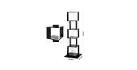 flynama 5-Tier 360 Degree Rotating Bookshelf with Acrylic Panels Display Shelf
