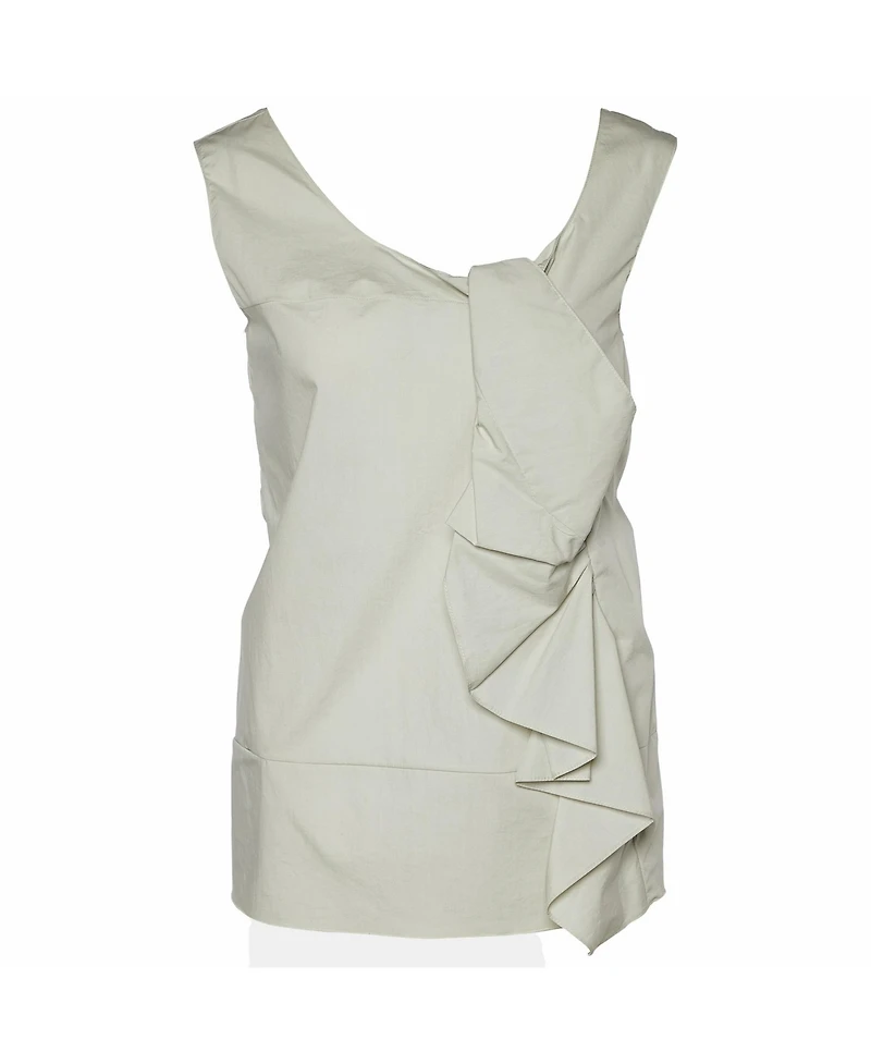 Pre-Owned Marni Women's Cotton Asymmetric Knot-Detail Sleeveless Top