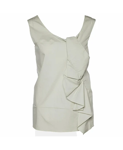 Pre-Owned Marni Women's Cotton Asymmetric Knot-Detail Sleeveless Top