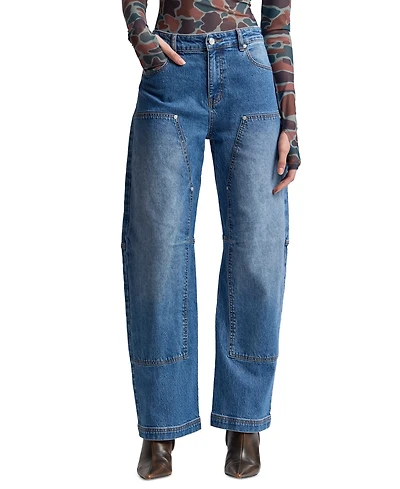 Avec Les Filles Women's Mid-Rise Curved-Leg Jeans