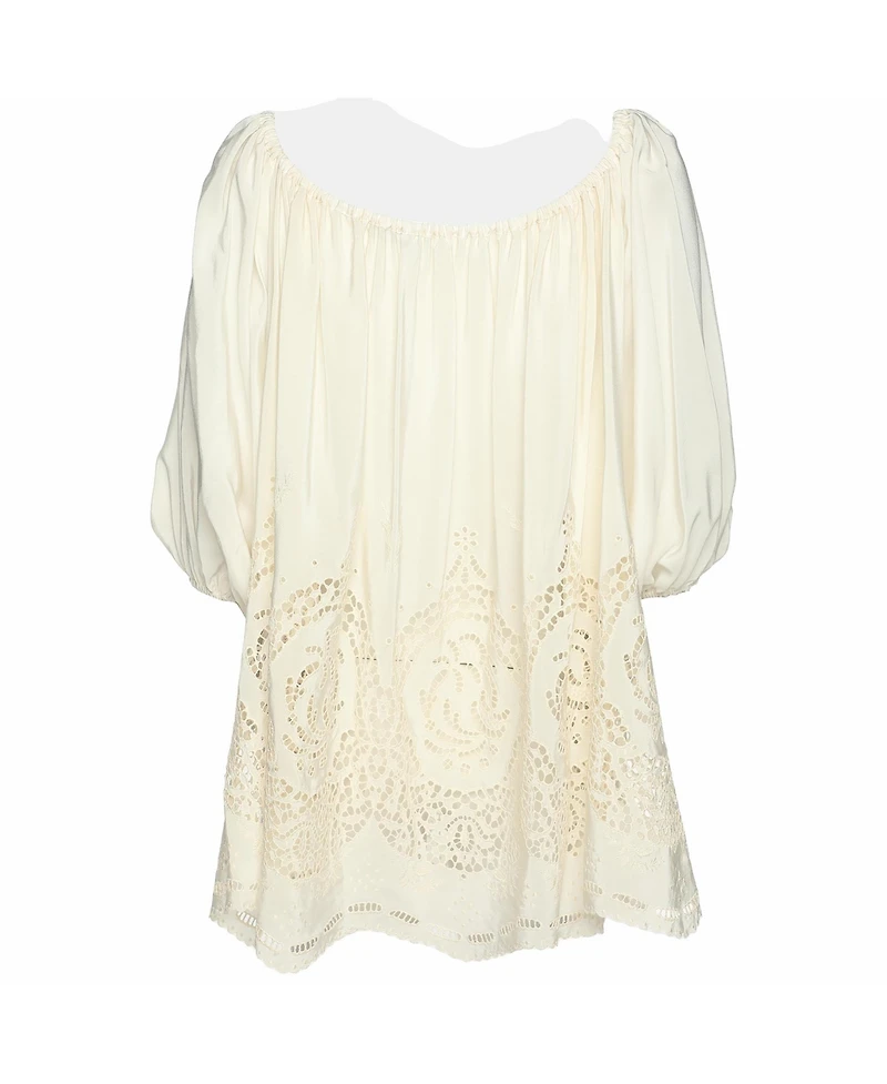 Pre-Owned Stella Mccartney Women's Silk Broderie Anglaise Blouse