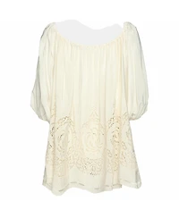 Pre-Owned Stella Mccartney Women's Silk Broderie Anglaise Blouse