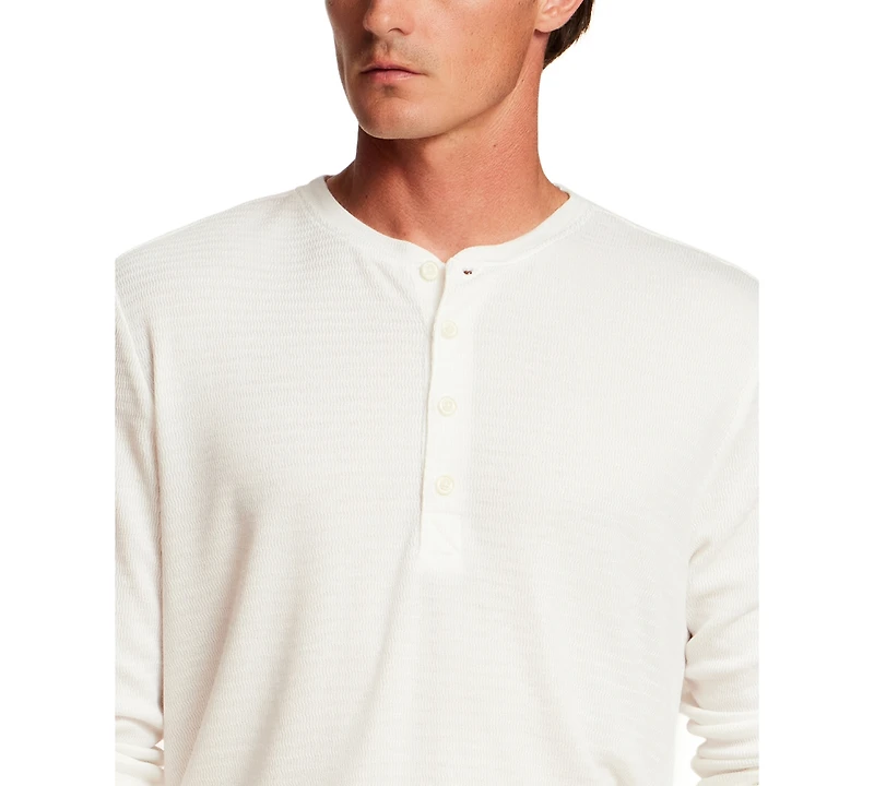 Vintage & Black Men's Crinkle Texture Henley T-Shirt