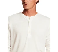 Vintage & Black Men's Crinkle Texture Henley T-Shirt