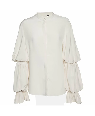 Pre-Owned Alexander Mcqueen Women's Alexander McQueen Silk Tiered-Sleeve Blouse