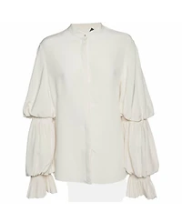 Pre-Owned Alexander Mcqueen Women's Alexander McQueen Silk Tiered-Sleeve Blouse