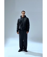 Pcfg Men's Genuine Leather Bomber Jacket