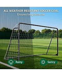 Aboron Heavy-Duty Metal Soccer Goal for Backyard and Training - Professional Steel Frame with Net Cones