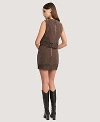 En Saison Women's Pauline Zipper Back Mini Skirt