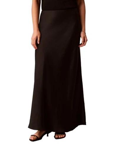 Calvin Klein Womens Double Faced Satin Bias Cut Maxi Skirt