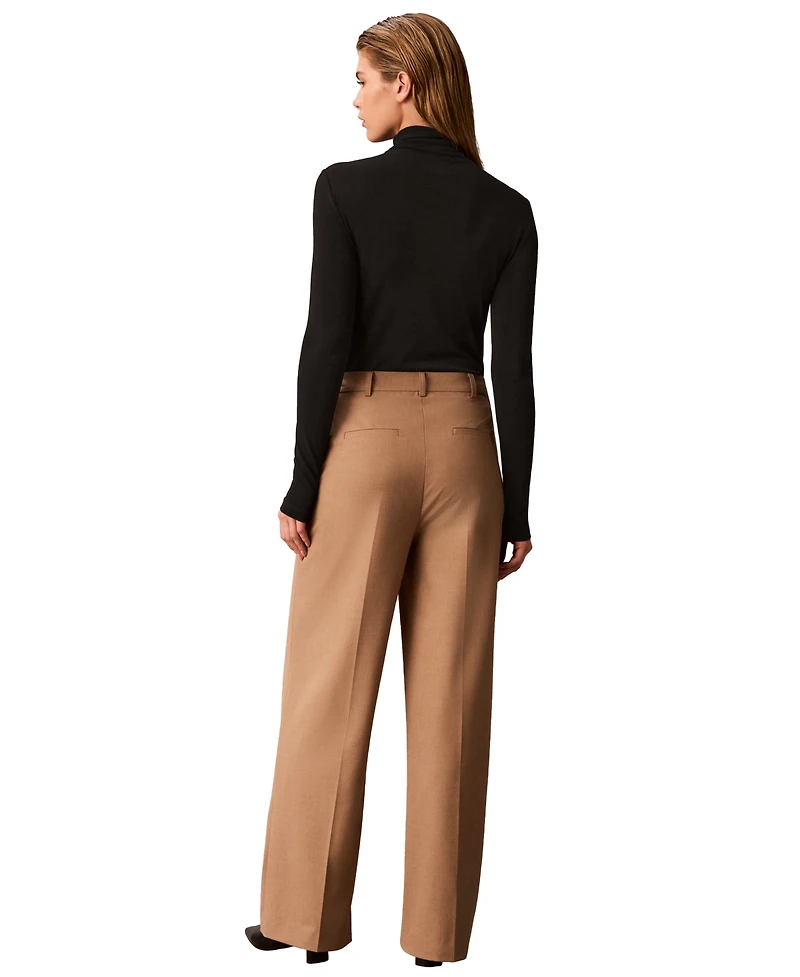 Calvin Klein Women's Wide-Leg High-Rise Pants