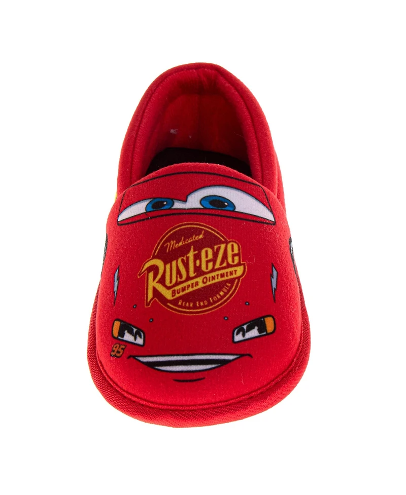 Disney Boy Kids 5-11 Cars Lightning McQueen Slippers Plush, Warm, and Soft House Shoes
