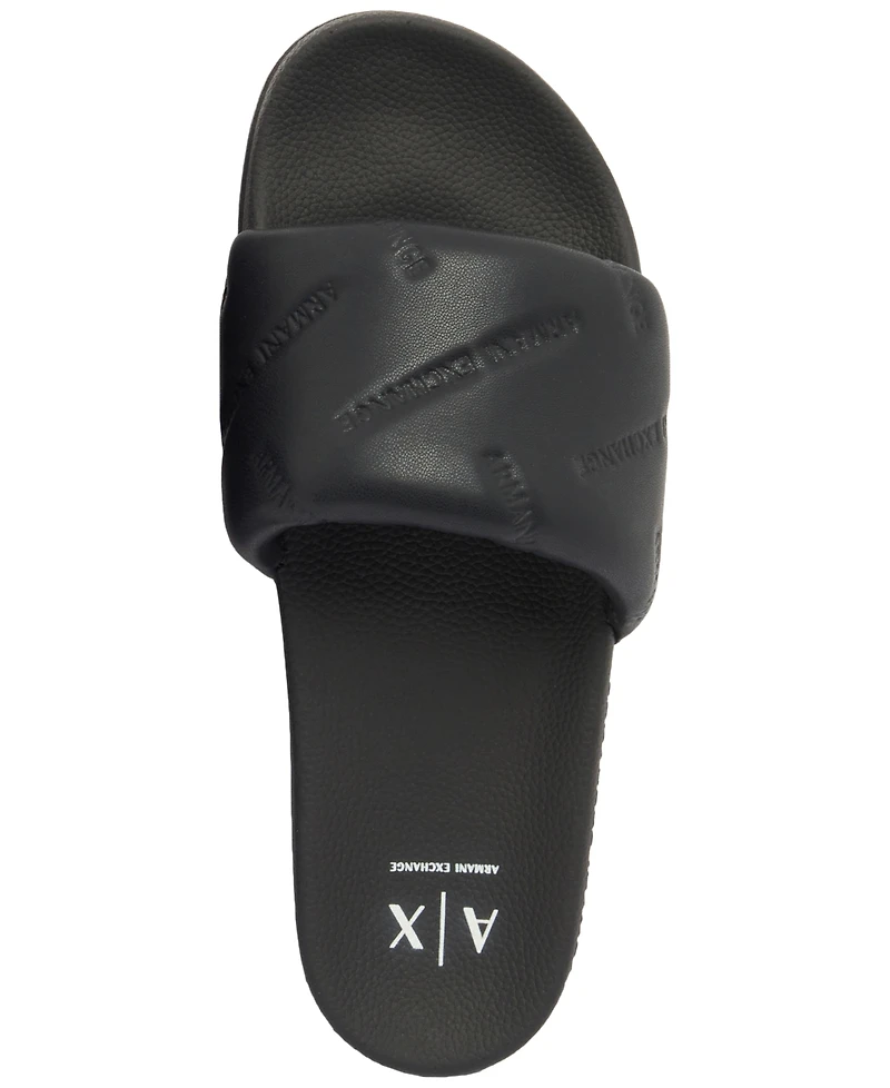 A|X Armani Exchange Men's Mykonos Puffy Lettering Sandals