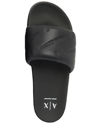 A|X Armani Exchange Men's Mykonos Puffy Lettering Sandals