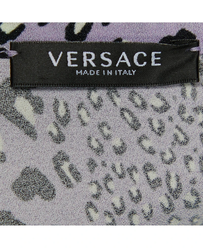 Pre-Owned Versace Women's Leopard Print Colorblock Knit Crop Top