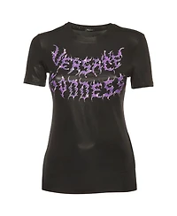 Pre-Owned Versace Women's Goddess Graphic Print Jersey T-Shirt