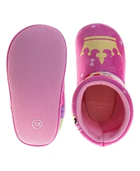 Disney Toddler (size 5-6 to 11-12 )Princess Belle Booties Warm, Fluffy, House Slippers