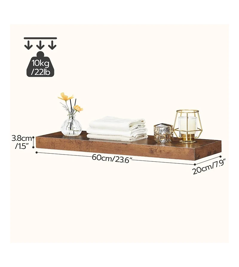 Slickblue Set of 2 Wall Shelves Floating Display Shelves